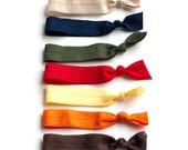 The Harvest Package - 7 Fall Thanksgiving Elastic Solid Color Hair Ties that Double as Bracelets by Mane Message on Etsy