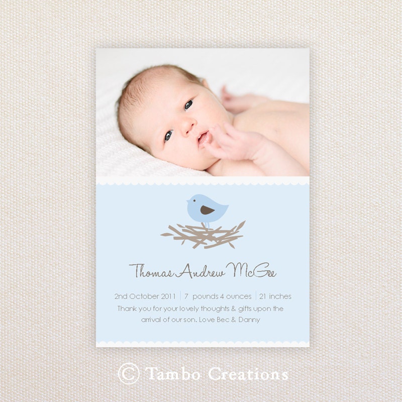 Boys Photo Birth Announcement. I Customize, You Print. Il_170x135