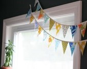 Bunting Fabric Bunting Fabric Banner Reusable Decorations Vintage Fabrics by Knotted Nest