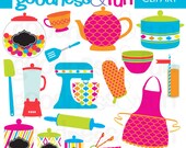 Buy 2 Sets, Get 2 Sets FREE - DIgital Clipart - Kitchen Fun