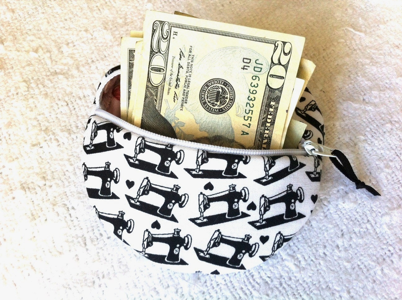 Money Pouch for Your Sewing and Quilting Mad Money Made in Sewing Machine Fabric