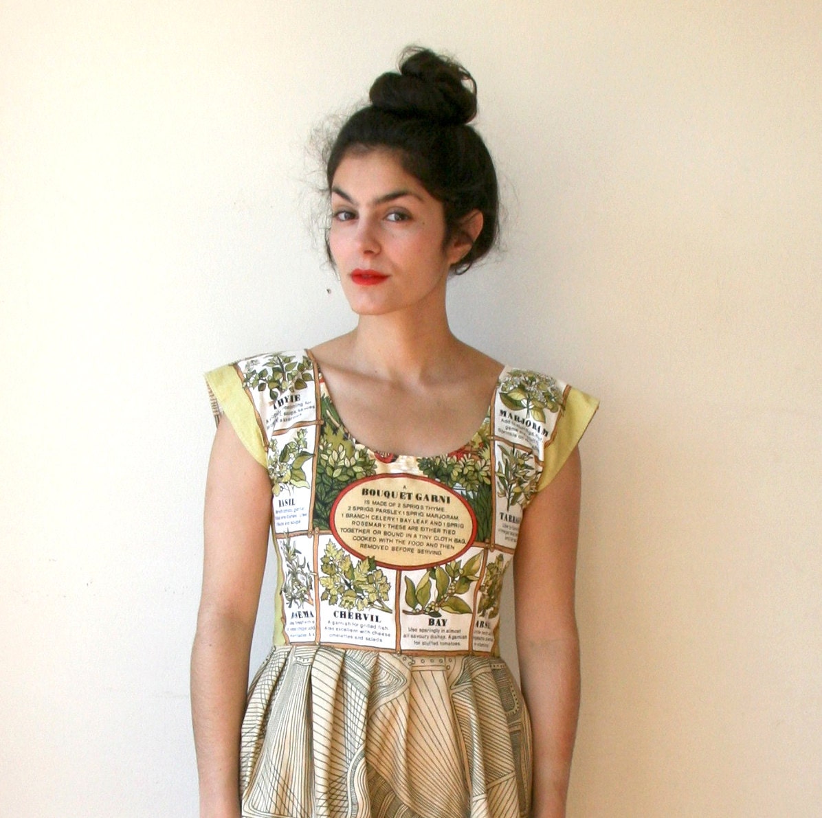 Garden Herbs Mini Dress Sz XS