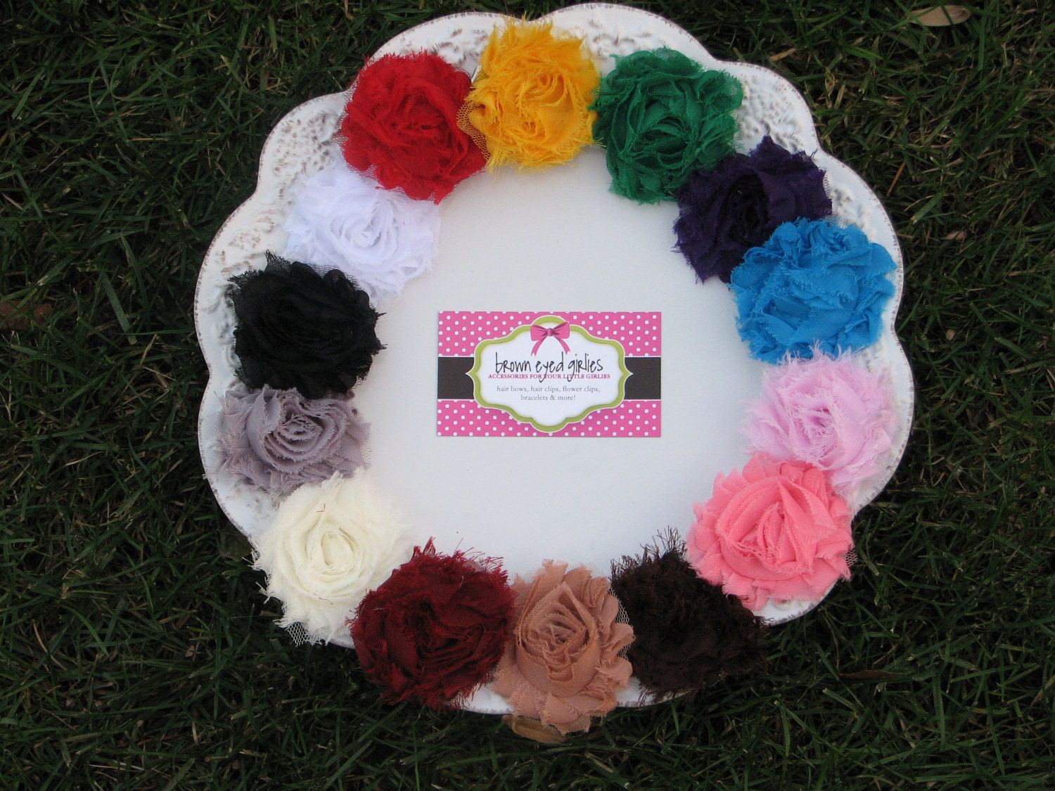 Shabby Chiffon Flower Clip - Pick your color - ONE CLIP