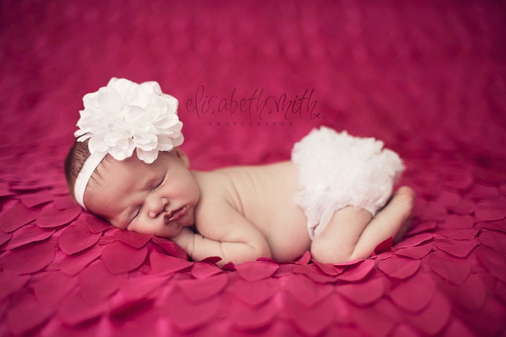 NEW- Photo Prop Set- WHITE Chiffon Ruffle Bum Baby Bloomer and Headband Set- Choose your Size - Photo Prop- MY2LILPIXIES
