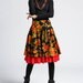 Flower cotton knee length skirt  (415)