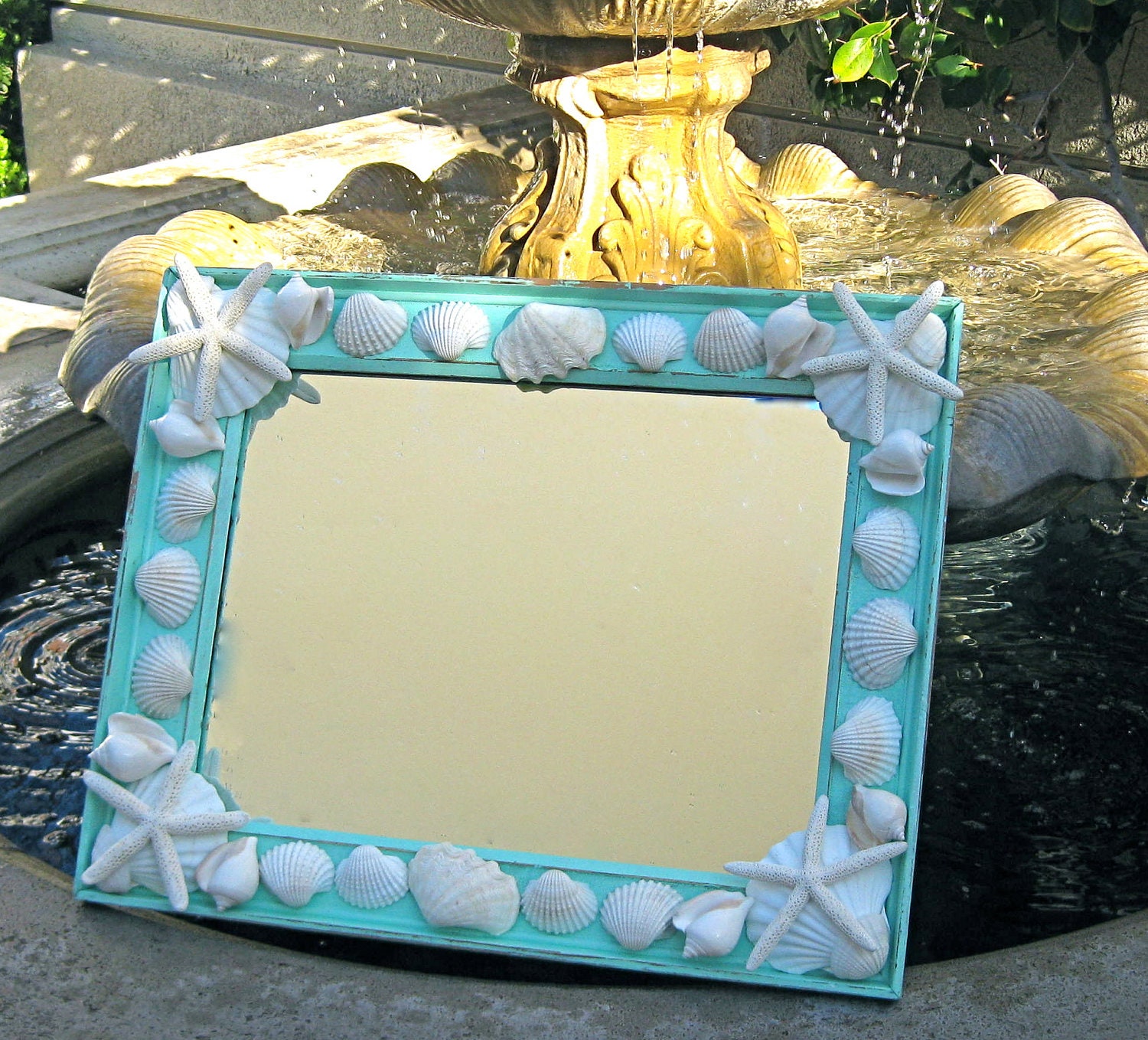 Beach Decor - Large  Seashell Mirror - 16x20