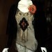 Bellasoiree Original "Opium" custom silk camisole tunic with antique trims and metallic laces Flower Pin not included