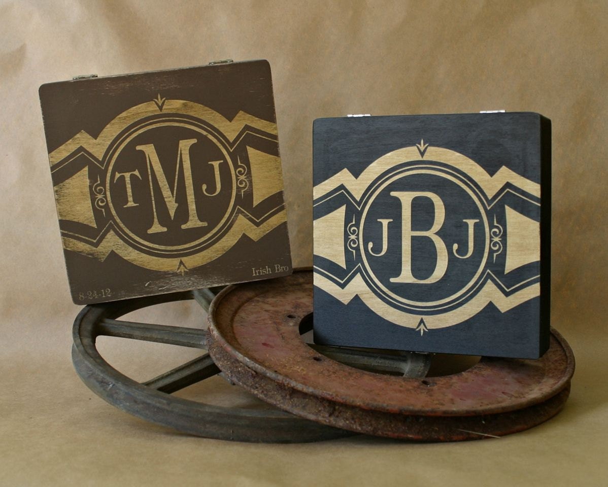 Best Man Gift - Engraved Watch Box Valet Personalized with Monogram or Initial, Groomsmen Gifts