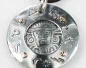 Aztec God Sterling Silver Talisman - Necklace or Key Ring Charm