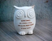 owl decor with winnie the pooh quote in ivory white