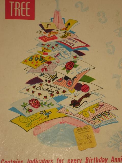 Unusued Vintage Happy Birthday Card Tree