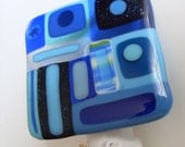 The Blues Fused glass night light