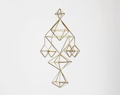 Brass Himmeli no. 6 / Modern Hanging Mobile / Geometric Sculpture