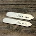 Collar Stays Personalized for wedding, groom, father of the bride, Love You Forever, Hand Stamped