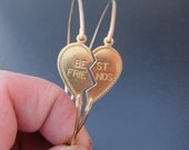 Half Heart Friendship Bracelet Set, 2 Best Friend Bracelets, Bangles, Broken Heart Jewelry, Gold Friendship Jewelry, Best Friends Jewelry
