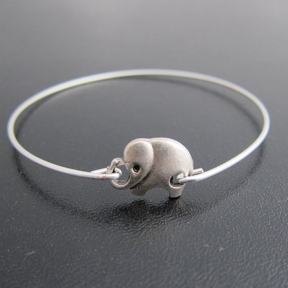 Elephant Bracelet, Silver Elephant Bangle, Elephant Jewelry, Animal Bangle, Animal Bracelet, Animal Jewelry, Cute Elephant Charm Bracelet