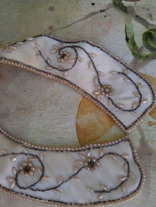 Vintage Glentex Silk Hand Beaded Collar