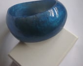 resin bangle. true blue. pearl. large size. handmade by whizzbangle. big bold bangle.