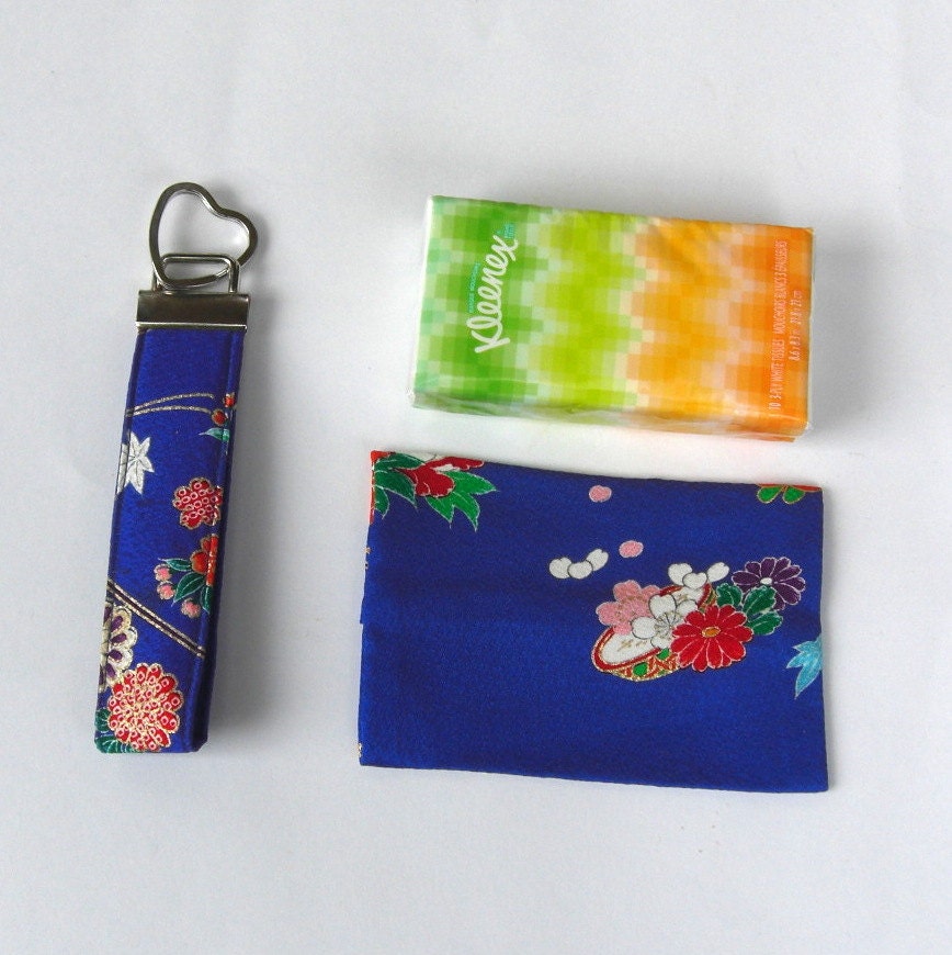 Blue Kimono Key and Tissue Tote Set