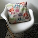 Natural linen graphic London cushion cover / pillow sham 50cm/19.5ins square