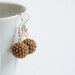 Toffe Brown Earrings Beaded Bead Dangle