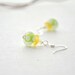 Lime Green Glass Earrings