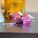 Pink Glass Teardrop Earrings - Fuchsia Hollow Blown Glass Earrings