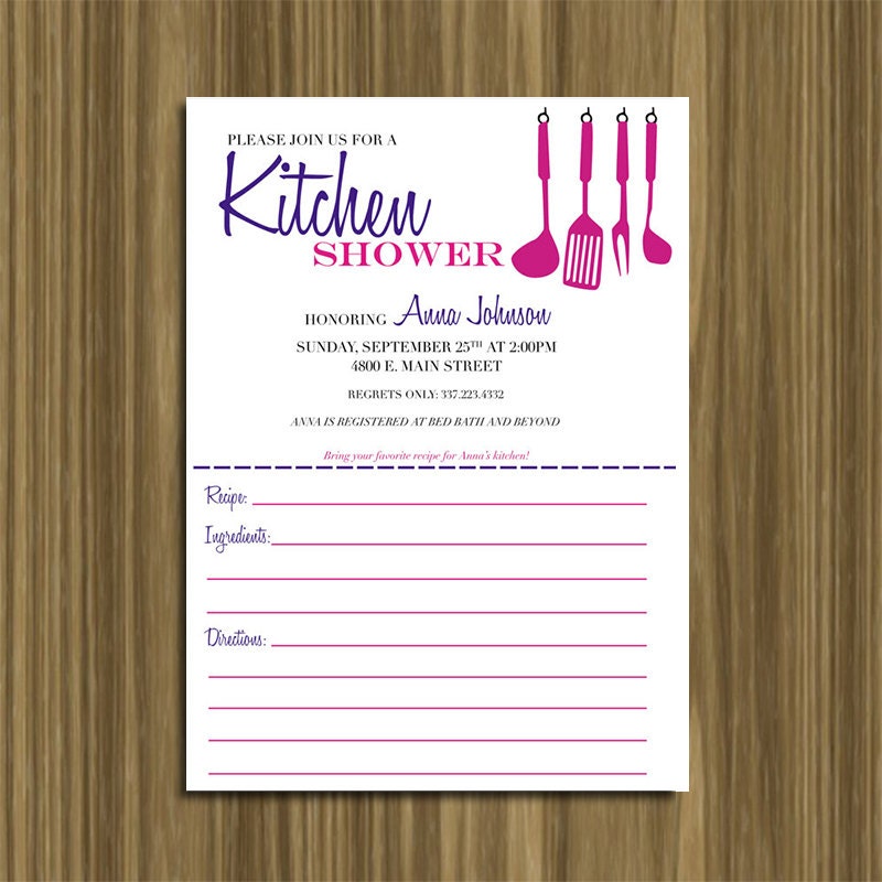 Custom DIY Printable Kitchen Bridal Shower invitation