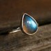 CLEARANCE SALE SALE - Blue Labradorite Teardrop Ring - Sterling Silver - Marked Down