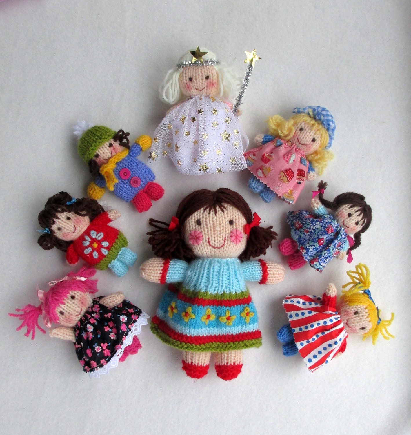 Jenny and the Jolly Dollies - toy dolls - INSTANT DOWNLOAD - PDF email knitting pattern - ePattern