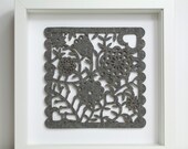 cutout felt wall decor illustration in grey or white