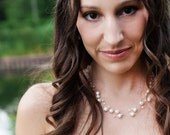 Olympia - white pearl illusion necklace