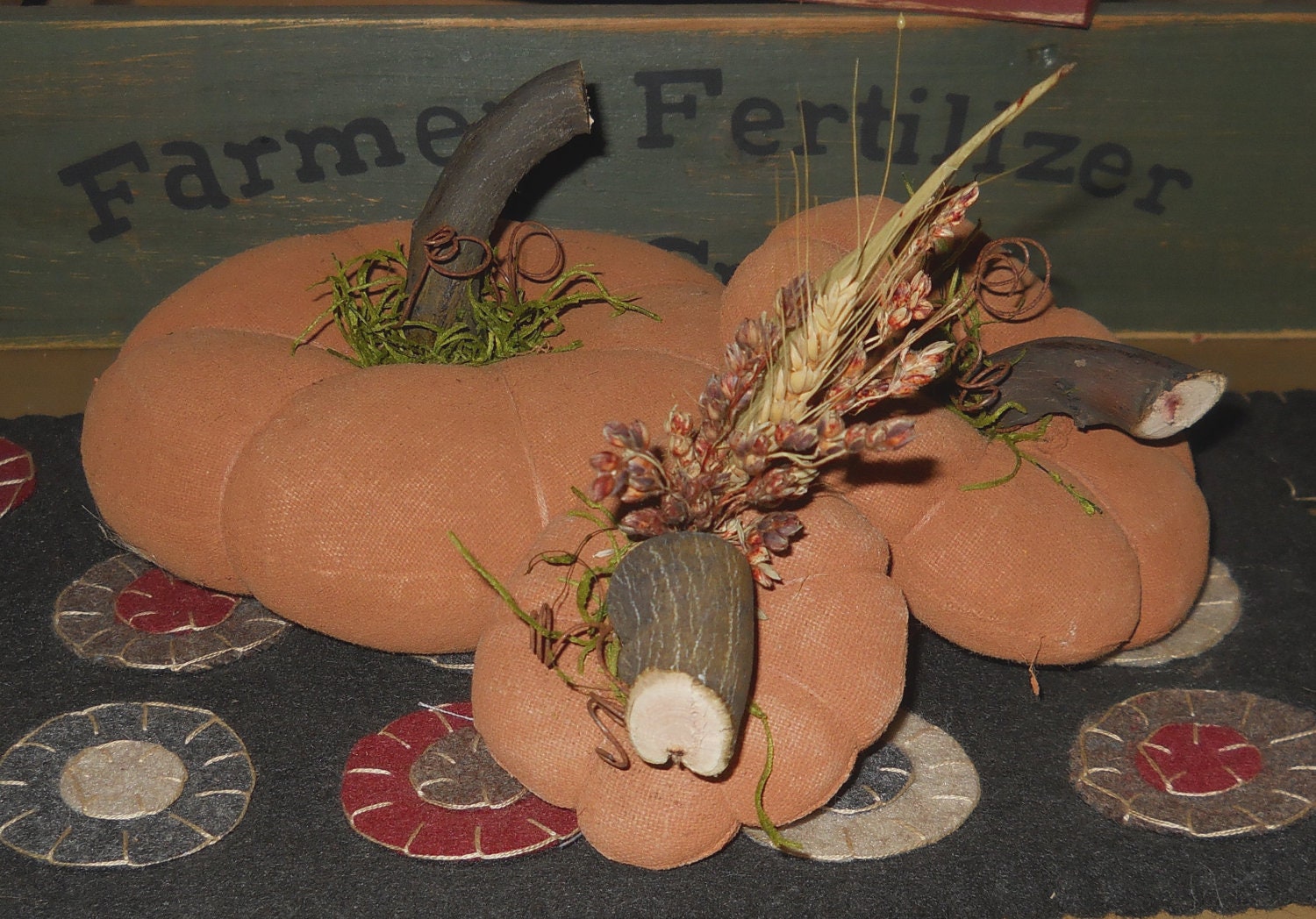 Primitive Set of 3 Pumpkin Gourds