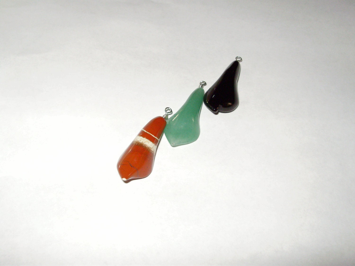 Pendants- Flower Pendants-Teal,Black,Rust Brown Calla Lily Flower Pedants- Wire wrapped Pedants-OOAK-KMGEMS