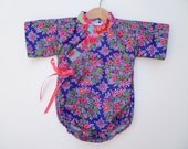 Baby Kimono Onesie - in English Garden - sizes 0 through 24 months - baby outfit