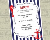 PRINTABLE PDF Nautical Theme Birthday Bridal Shower or Baby Shower Customizeable Invitation Il_170x135