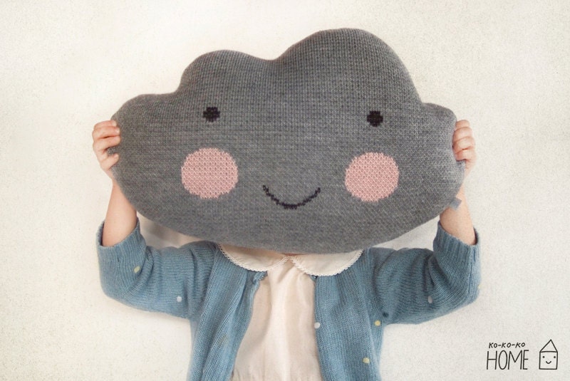 Knit Cloud Pillow :) GRAY