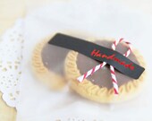 HANDMADE label stickers on Black, A set of 288, U6021