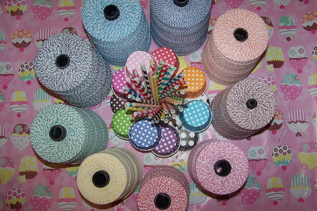 Bakers Twine  5 Yards & 1 FREE Yard Bonus  Colors(Red,Pink,Aqua,Yellow, Orange,Brown, Black, Navy, Green) Fast Shipping