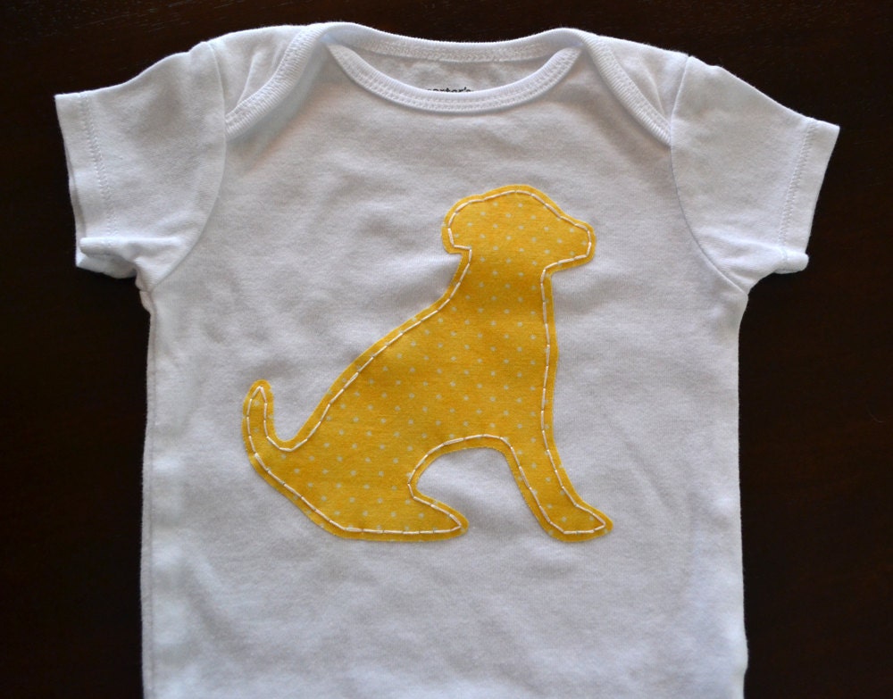 Yellow dog onesie or t-shirt - hounddogdesigns