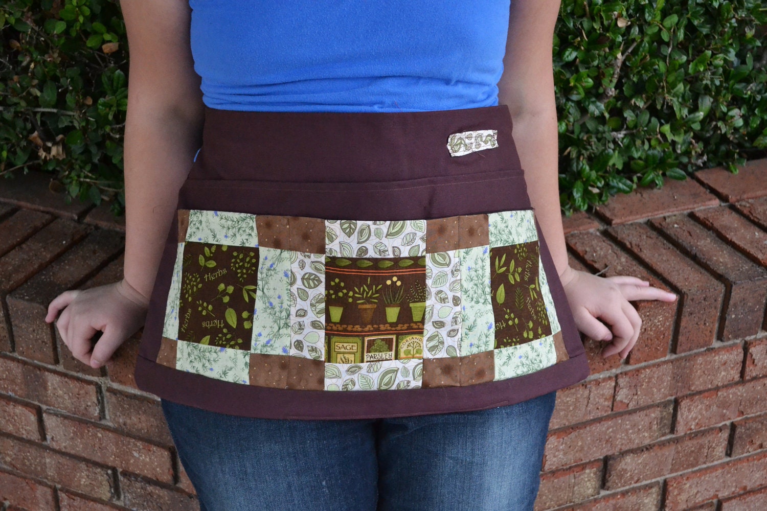 Garden Apron -- Herb Lover's Quilt Squares