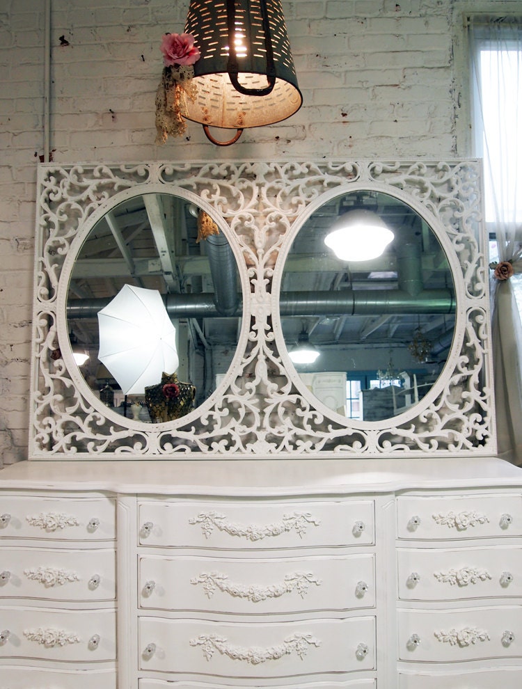Painted Cottage Chic Shabby White Romantic French Mirror MR340