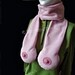 Boob Scarf - Neck Knockers - Pink Scarf with Pink Nipples - Funny Birthday Gift
