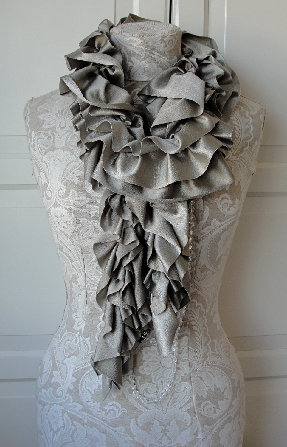Antique GOLD textured Ruffle Scarf by FAIRYTALE13.