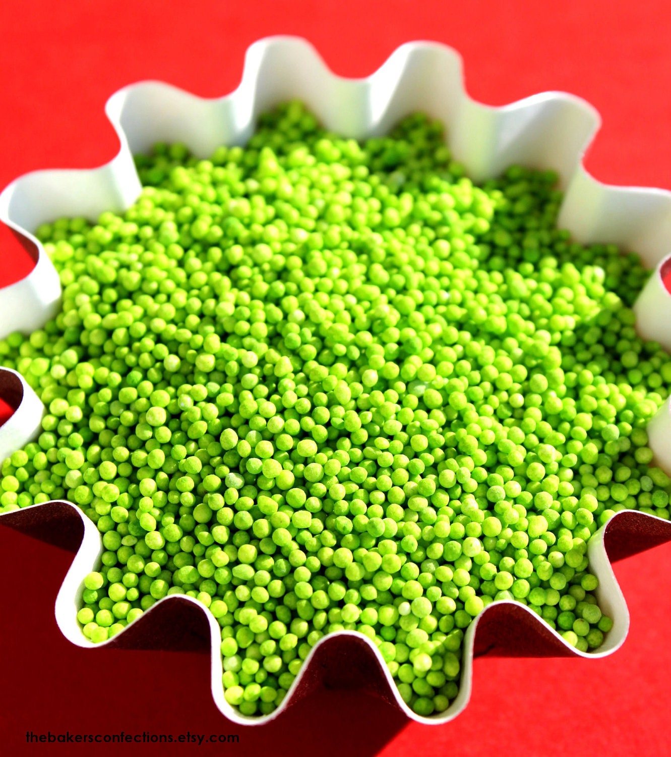 Lime Non Pareil Sprinkles for Cupcakes, Cake Pops, Cookie Decorating (2 oz jar)