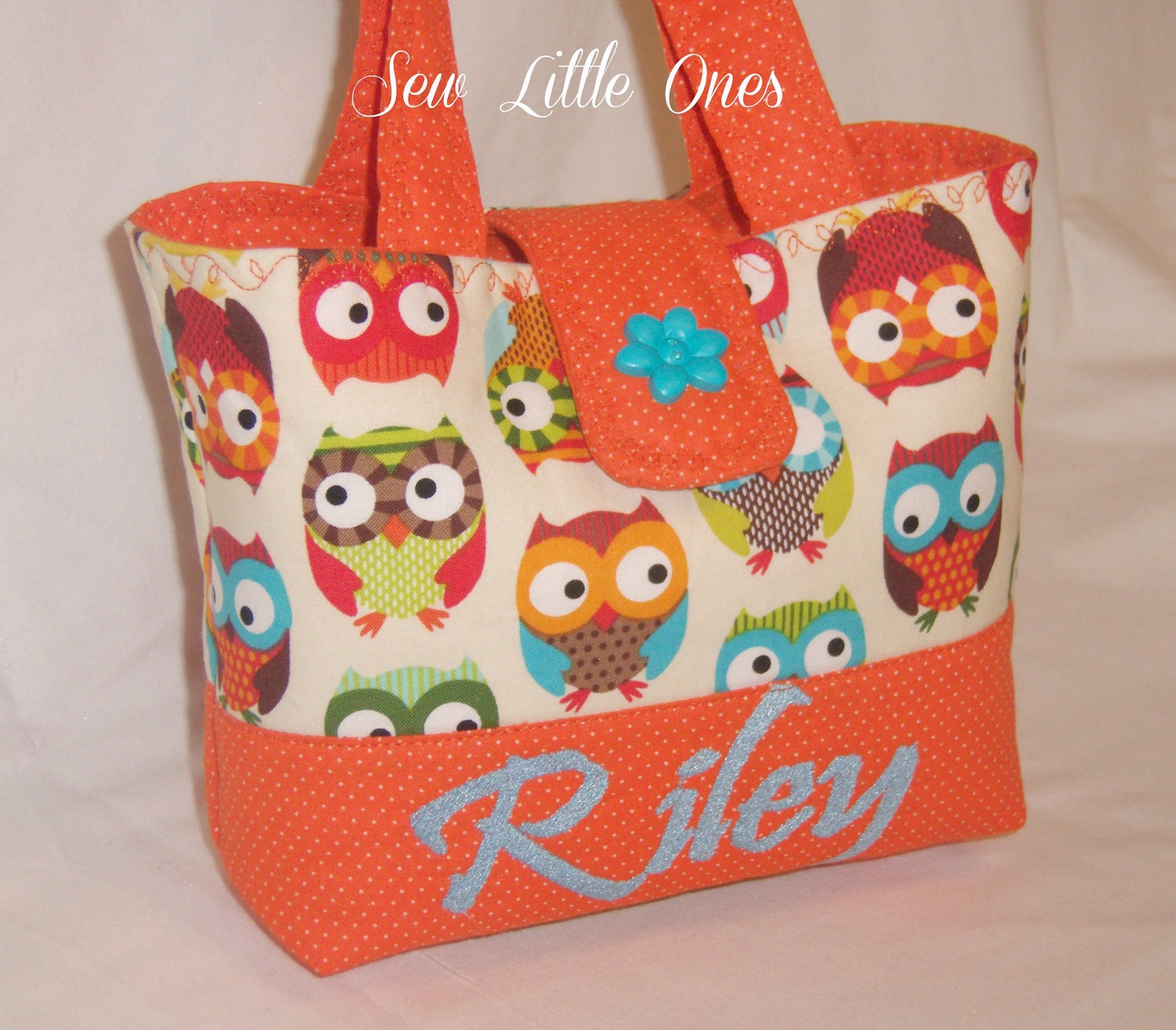 Personalize Orange Owl Handbag - sewlittleones