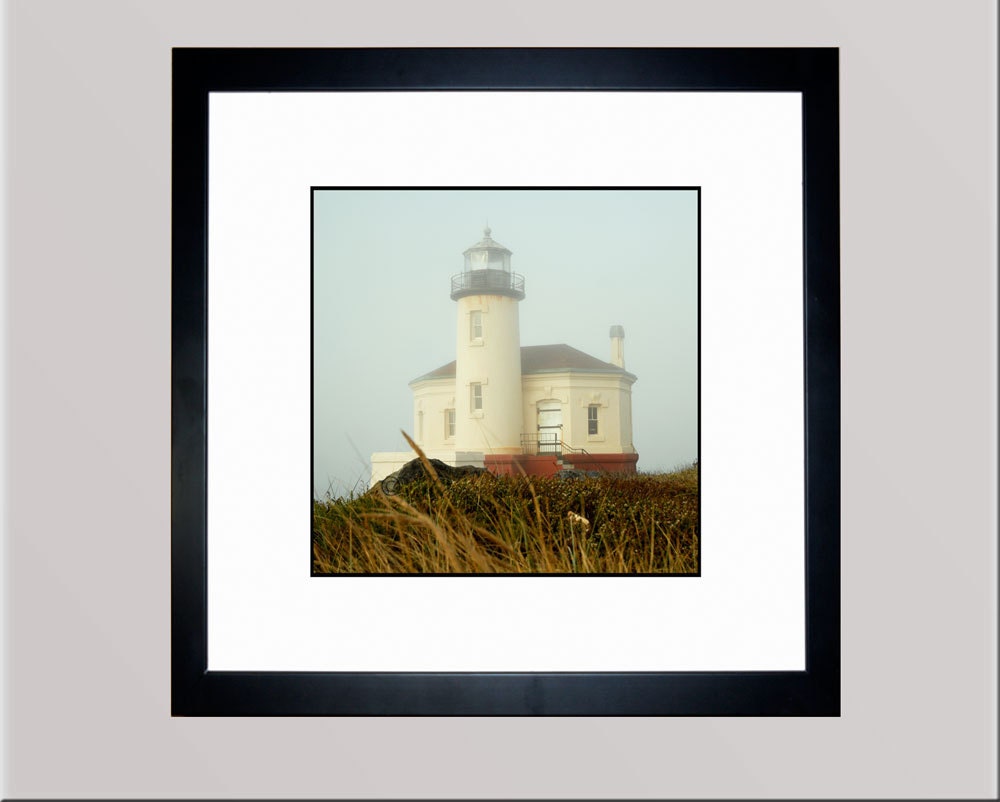 Coquille River Lighthouse Bullards Beach State Park Bandon Oregon Foggy Morning Coastal Landscape 12x12 Limited Edition Photograph