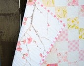 Crib, Toddler, Baby Girl Quilt - Vintage Sheets Pink