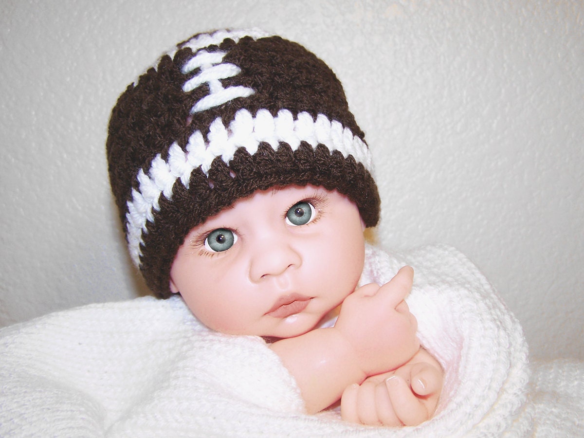 Football head crochet hat /toddler size