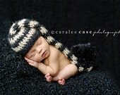 Elf Hat in Black and Cream